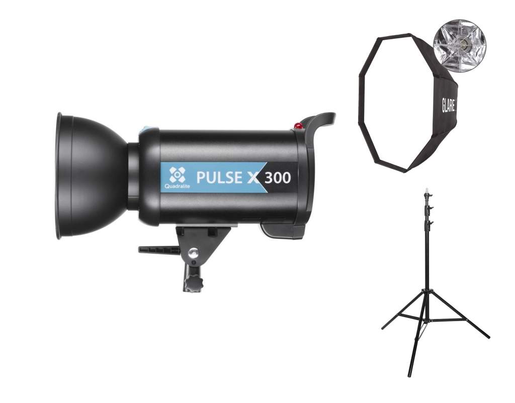 Quadralite Pulse X 300 + statyw + softbox (w magazynie!)