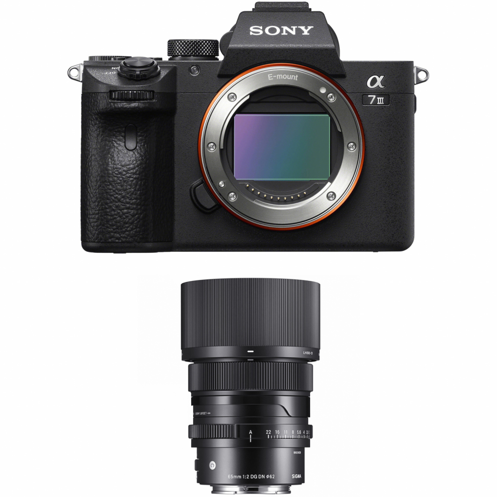 Sony ILCE A7 III + OB. SIGMA C 65 mm F2 DG DN Sony E (seria I) - Dostawa GRATIS!