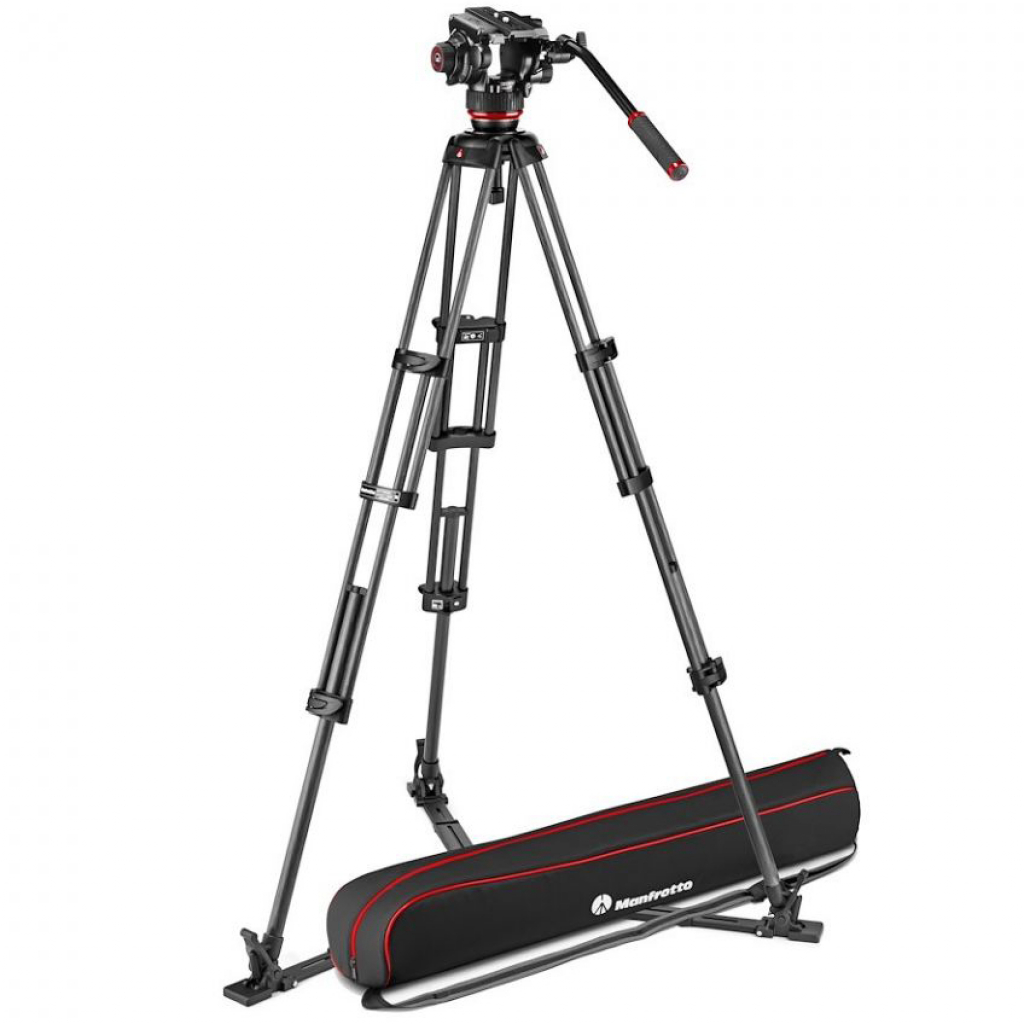 Manfrotto Twin Carbon z dolną rozpórką + głowica 504X (MVK504XTWINGC) Pro Video - Dostawa GRATIS!