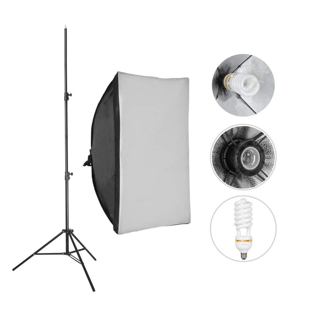 GlareOne SUNNY SQ5X7-425 Softbox 50x70 + świetlówka 85W 5400K + statyw (w magazynie!)