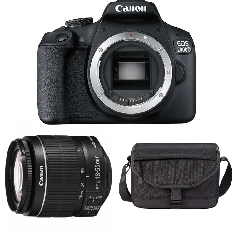 Canon EOS 2000D + ob. 18-55 IS II + TORBA SB130 + KARTA 16GB (w magazynie!) - Dostawa GRATIS!