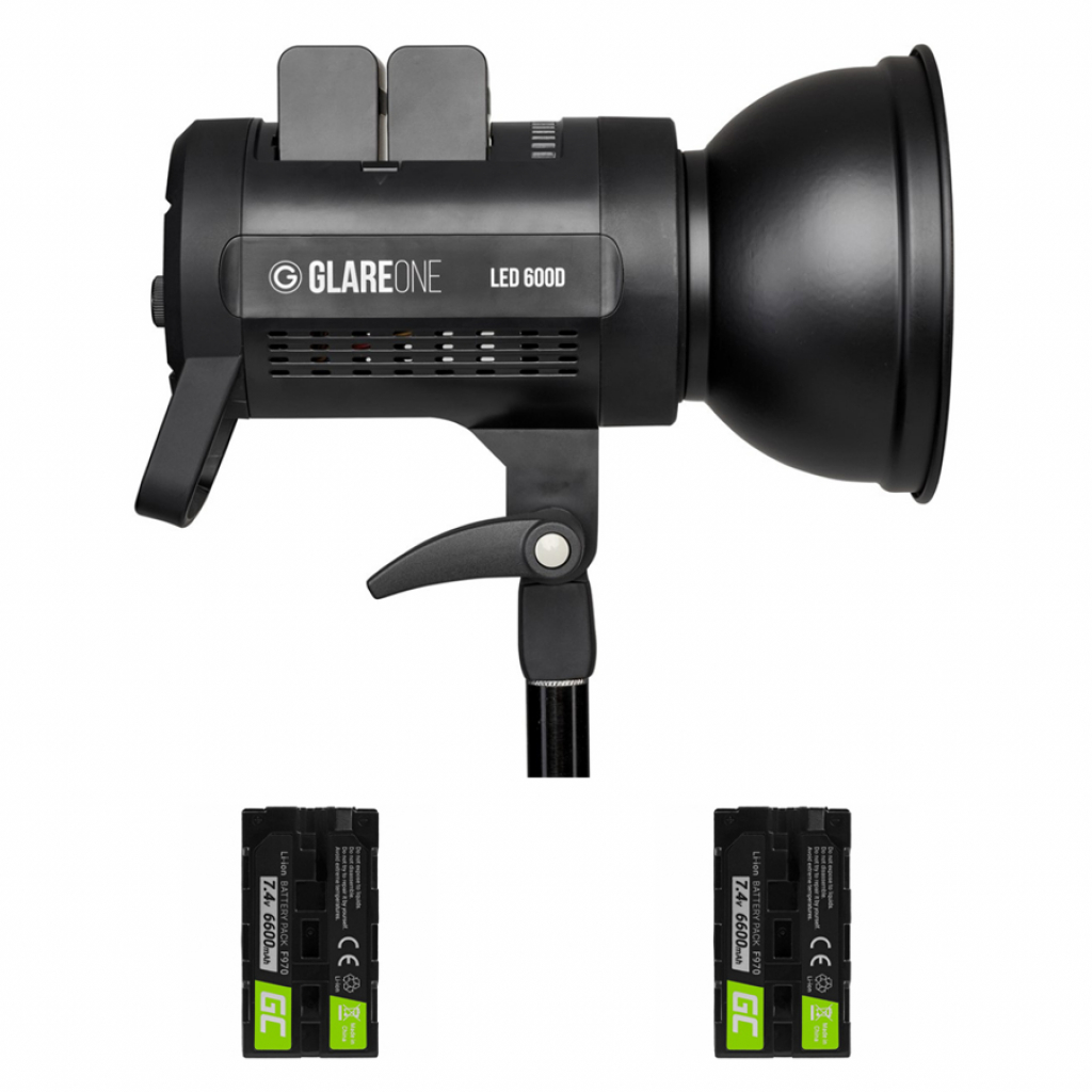 GlareOne LED 600D + 2szt baterie Green Cell 6600mAh zestaw (w magazynie!)