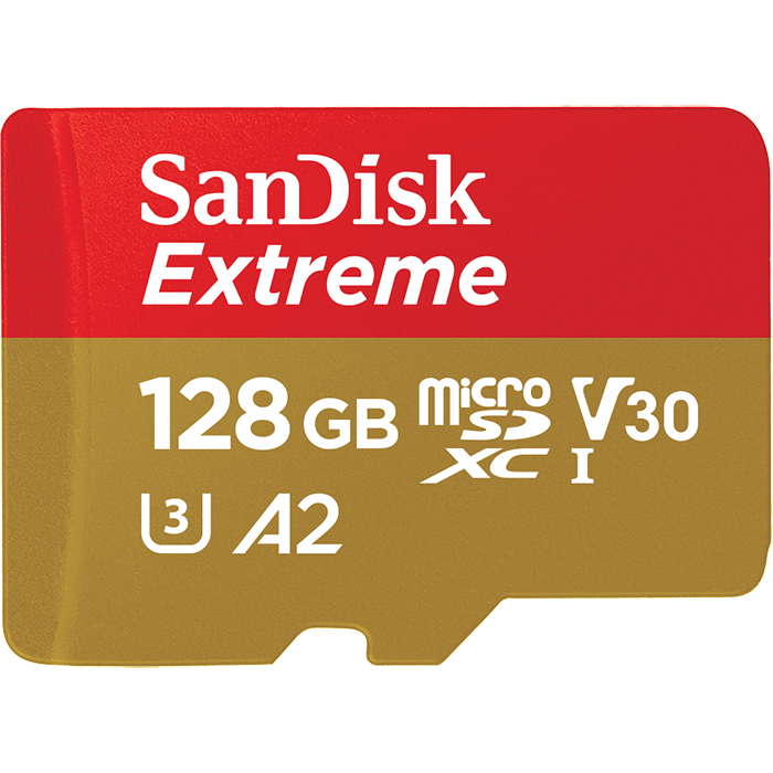 Sandisk MICRO SD 128GB EXTREME (microSD XC) 160MB/s C10 UHS-I U3, V30, A2 + SD ADAP. + RESCUE PRO DELUXE (w magazynie!)