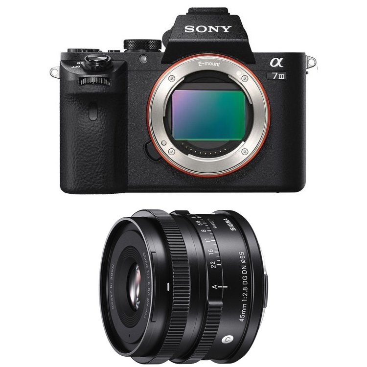 Sony ILCE A7 III + Sigma C 45 mm F/2.8 DG DN (wysyłamy 1-2 dni) - Dostawa GRATIS!