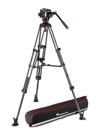 Manfrotto Twin Alu ze środkową rozpórką + głowica 504X (MVK504XTWINMA) Pro Video - Dostawa GRATIS!