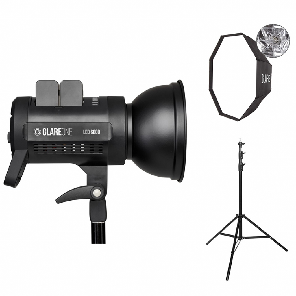 GlareOne LED 600D + softbox Easy Fold 95 + statyw Air A-275 (zestaw) (w magazynie!)