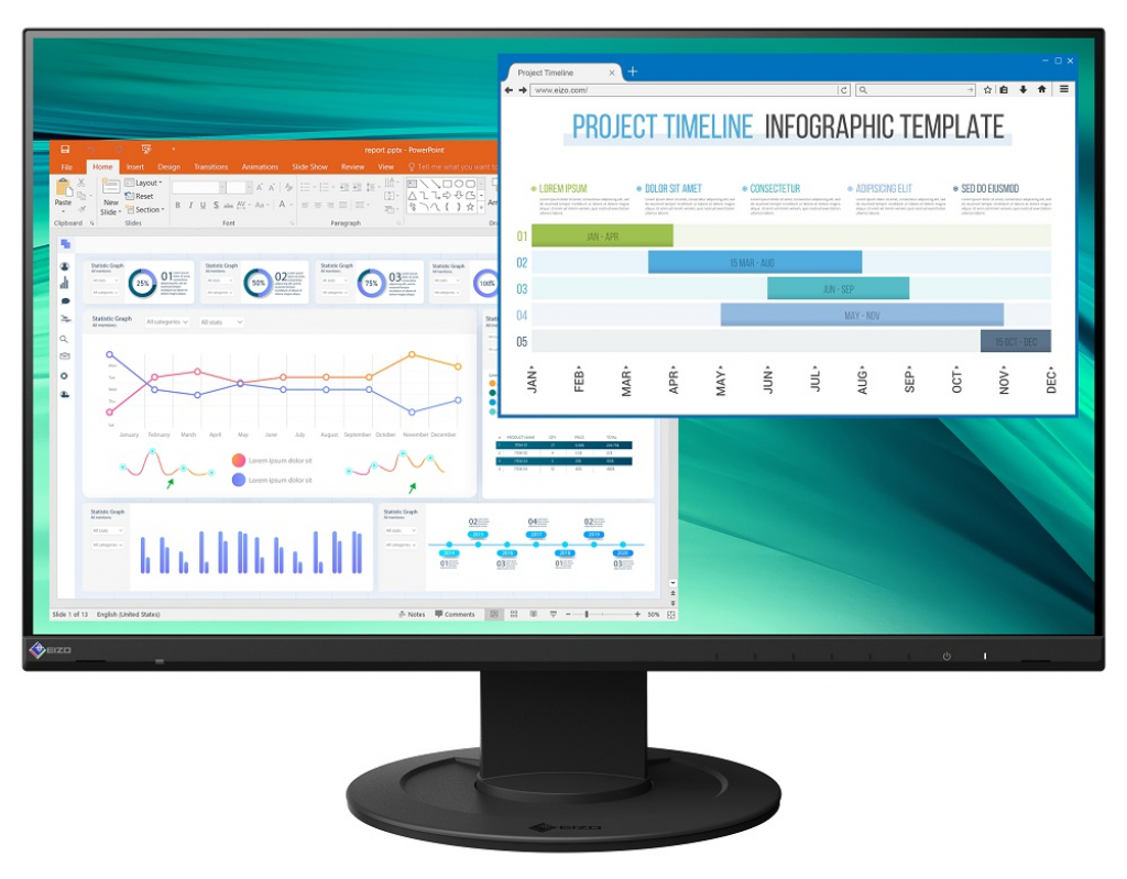 Eizo EV2360-BK 22,5 cala z regulowaną stopką czarny (wysyłamy 1-2 dni)