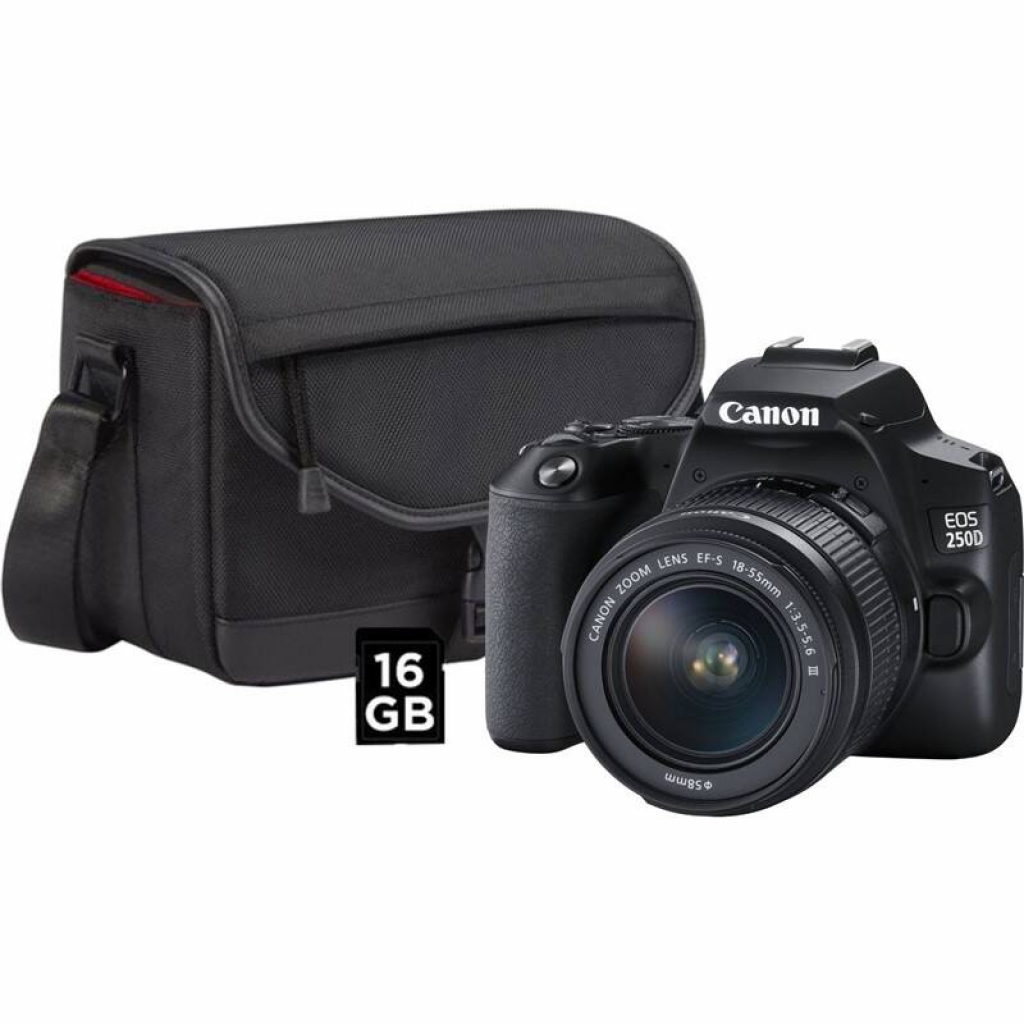 Canon EOS 250D + ob. EF-S 18-55 f/3.5-5.6 III + torba SB130 - Dostawa GRATIS!