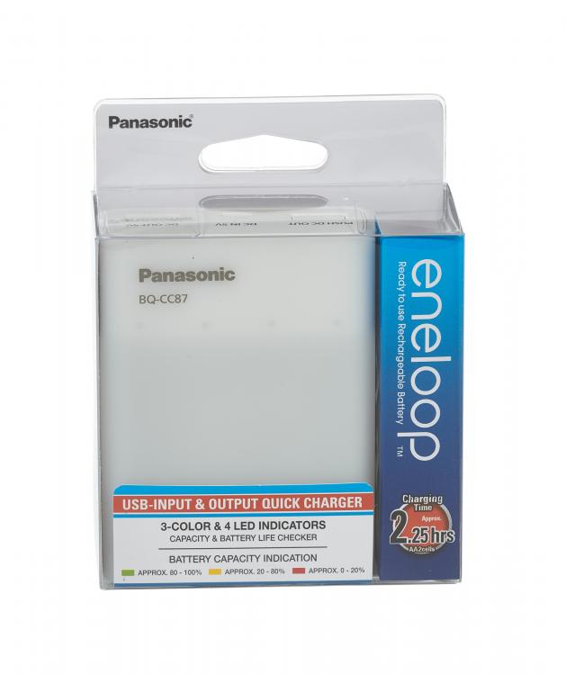 Panasonic BQ-CC87USB + 4 akumulatory 1900 mah, funkcja powerbank (w magazynie!)