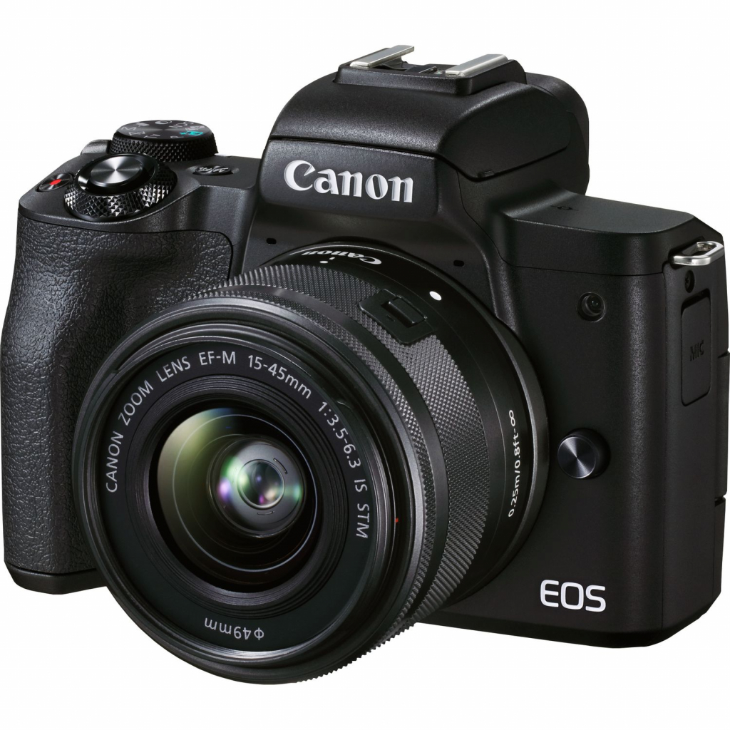 Canon EOS M50 Mark II czarny + ob. 15-45 F3.5-6.3 + ob. 55-200 (w magazynie!) - Dostawa GRATIS! Statyw lub mikrofon za 100 zł