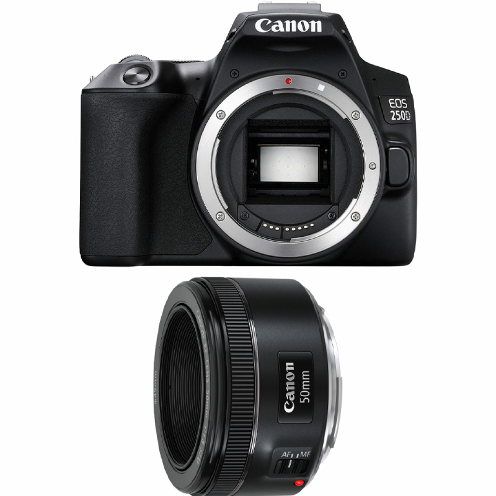 Canon Zestaw EOS 250D + EF 50 F1.8 STM (w magazynie!) - Dostawa GRATIS!