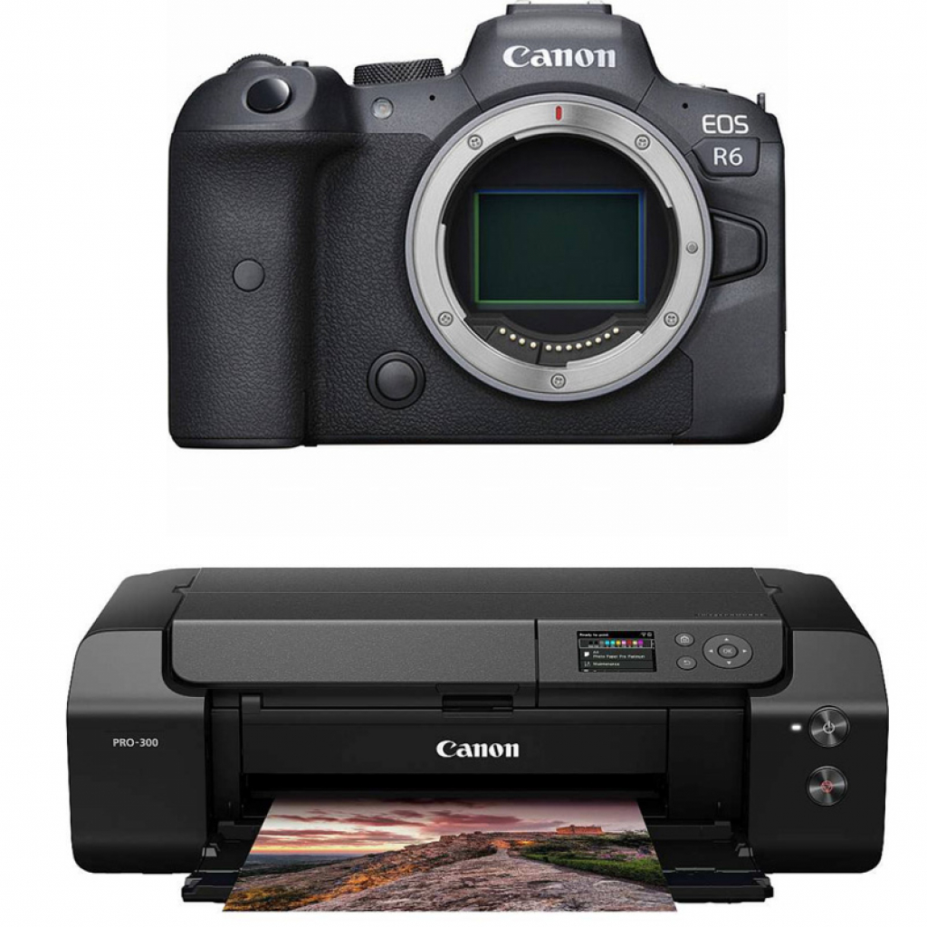 Canon EOS R6 + Drukarka Canon imagePROGRAF PRO-300, format A3+ - Dostawa GRATIS!