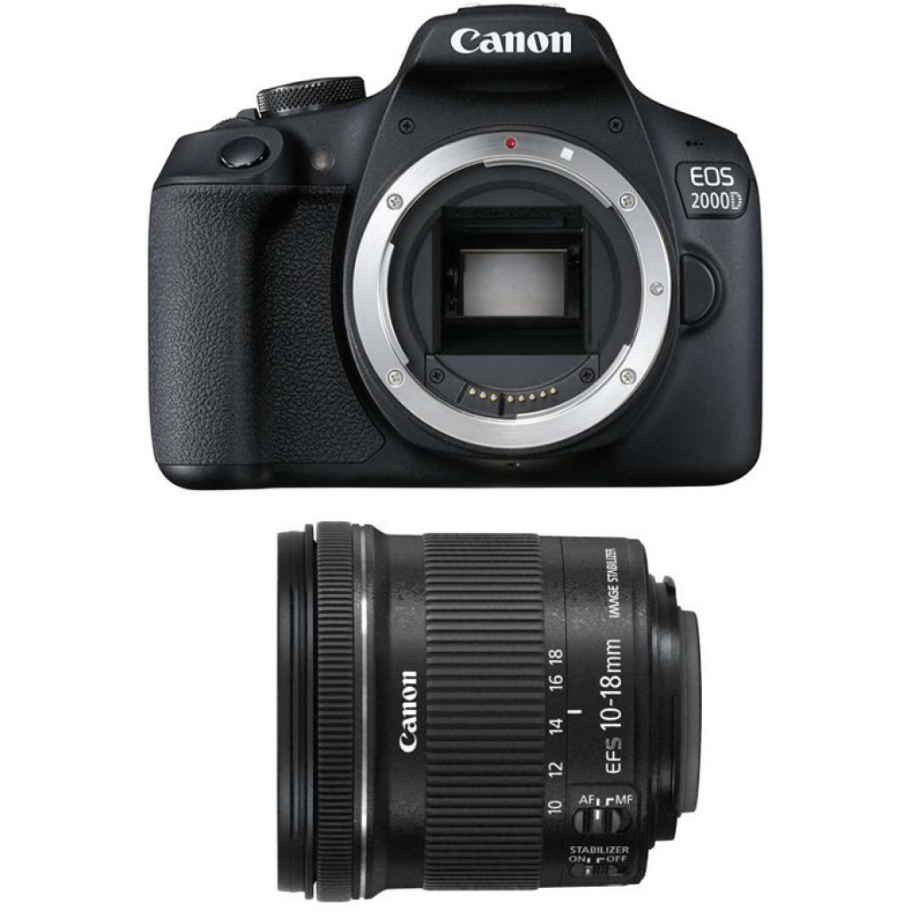 Canon Zestaw EOS 2000D body + EF-S 10-18 mm f/4.5-5.6 IS STM (w magazynie!) - Dostawa GRATIS!