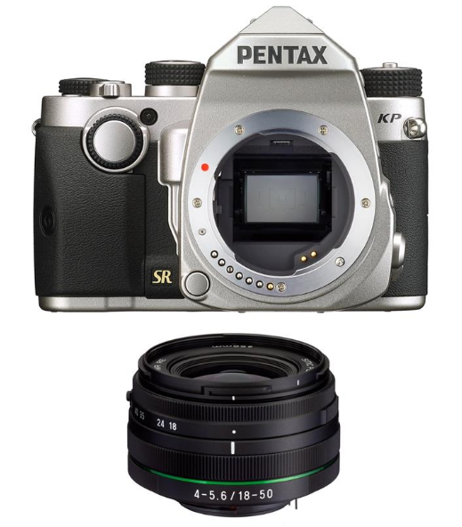 Pentax KP + ob. 18-50 mm F/4-5.6 srebrny - Dostawa GRATIS!