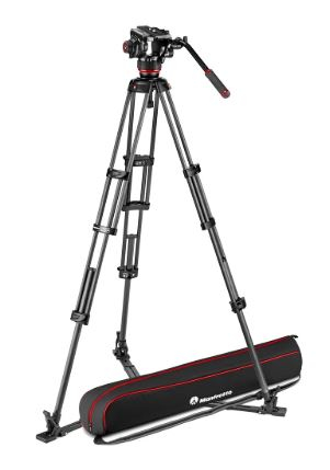 Manfrotto Twin Alu z dolną rozpórką + głowica 504X (MVK504XTWINGA) Pro Video - Dostawa GRATIS!