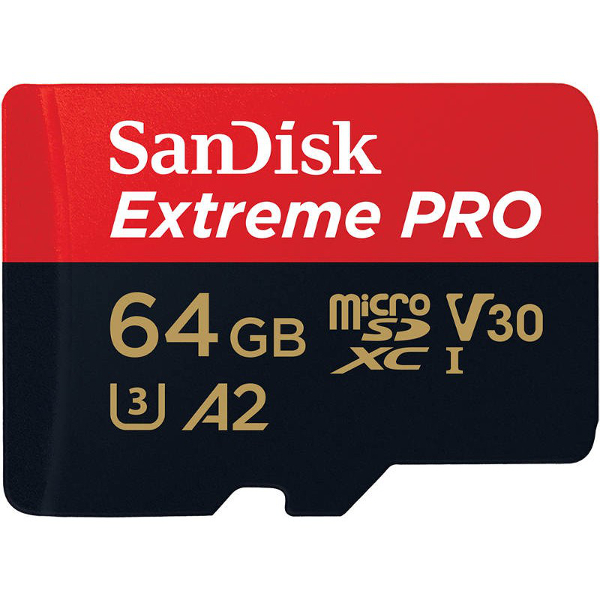 Sandisk microSDXC 64GB EXTREME PRO 170MB/s C10 UHS-I U3 V30 A2 + adapter SD (w magazynie!)