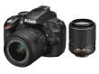 Lustrzanka Nikon D3200 czarny + ob. 18-55 VRII + 55-200 VR II Przód