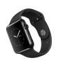  zegarki inteligentne Apple Watch 38 mm ze stali nierdzewnej w kolorze gwiezdnej czerni z paskiem sportowym w kolorze czarnym Góra