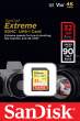 Karta pamięci Sandisk SDHC 32 GB EXTREME 90MB/s Video Speed Class V30 U3 UHS-I Góra