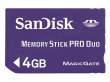 Karta pamięci Sandisk Memory Stick PRO Duo 4 GB Przód