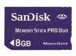 Karta pamięci Sandisk Memory Stick PRO Duo 8 GB Przód