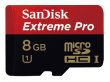 Karta pamięci Sandisk microSDHC extreme pro 8 GB 95MB/s Przód