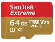 Karta pamięci Sandisk microSDXC 64 GB EXTREME 100MB/s A1 C10 V30 UHS-I U3 + adapter SD (doskonała do kamer sportowych) Przód