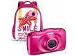 Aparat cyfrowy Nikon Coolpix S33 różowy + plecak Przód
