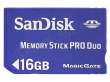 Karta pamięci Sandisk Memory Stick PRO Duo 16 GB Przód