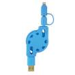  kable i adaptery Hama Kabel 2w1 zwijany micro usb oraz lightining MFI niebieski Tył