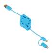  kable i adaptery Hama Kabel 2w1 zwijany micro usb oraz lightining MFI niebieski Przód