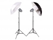 Zestaw lamp studyjnych Funsports Powerlux 2x lampa VT-200 + 2x statywy + 2x parasolki Przód