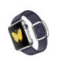  zegarki inteligentne Apple Watch 38 mm ze stali nierdzewnej z paskiem w kolorze nocnego błękitu z klamrą nowoczesną (L) Góra