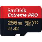 Karta pamięci Sandisk  microSDXC 256 GB Extreme Pro 200MB/s A2 C10 V30 UHS-I U3 + adapter