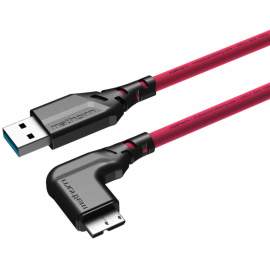 Mathorn MTC-521M USB A - MicroB 5m Magenta kątowy