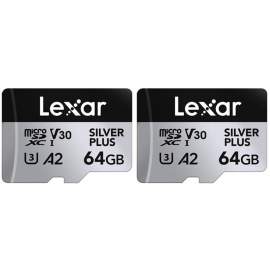 Lexar microSDXC Professional SILVER Plus UHS-I/U3/A2/4K V30 64GB 2 PACK