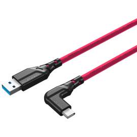 Mathorn MTC-201 USB A - USB C 2m 10Gb/s Magenta kątowy 