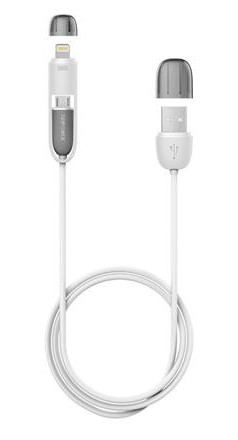 fujipower Kabel ze złączem Micro USB & Lightning 1MT biały
