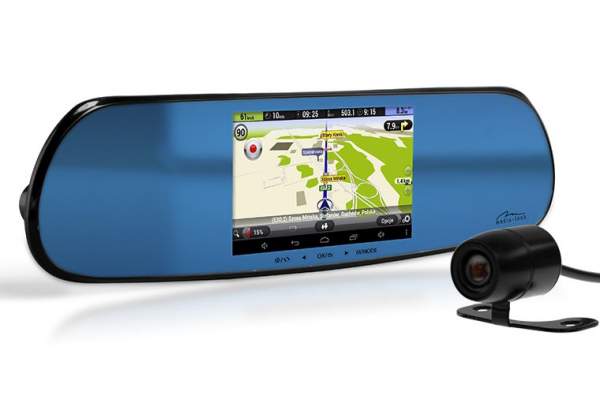 Wideorejestrator Media-Tech MT4058, lusterko wsteczne z nawigacją GPS na systemie Android 4.4