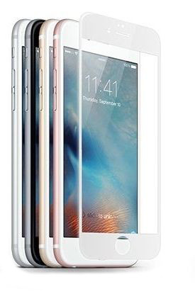 JCPAL Szkło ochronne 3D 0,26mm iPhone 6+ /6S+ na cały ekran (biała ramka)