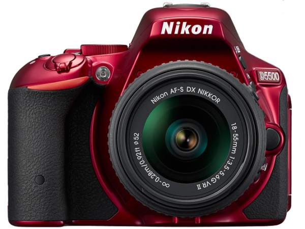 Lustrzanka Nikon D5500 czerwony + ob. 18-55 VR II CASHBACK
