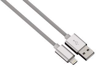 Hama kabel color line, lightning aluminium, 1m srebrny (MFI)