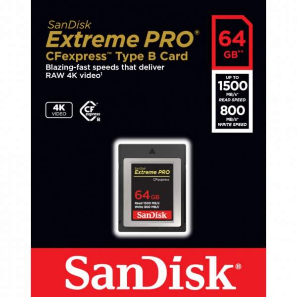 Karta pamięci Sandisk CFexpress TYP B Extreme Pro 64GB 1500 MB/s N