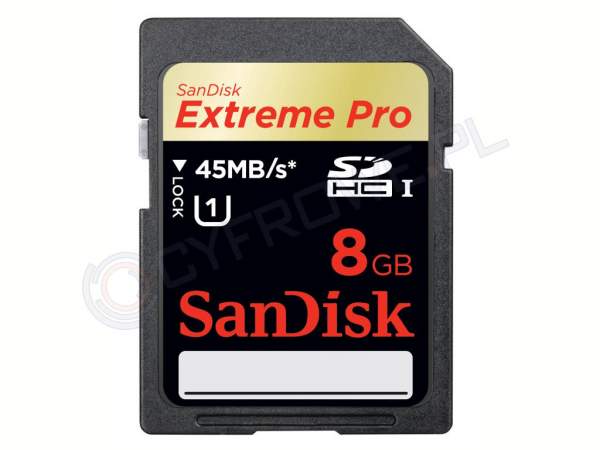 Karta pamięci Sandisk SDHC 8 GB Extreme Pro 45MB/s