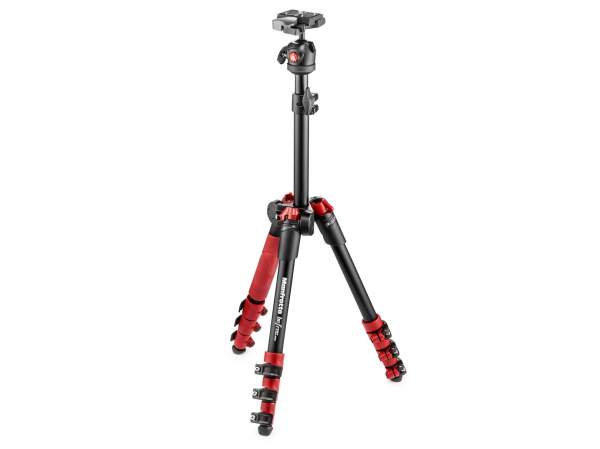 Statyw Manfrotto Befree One, 4 sekcje, aluminiowy, wyjątkowo kompaktowy - czerwony