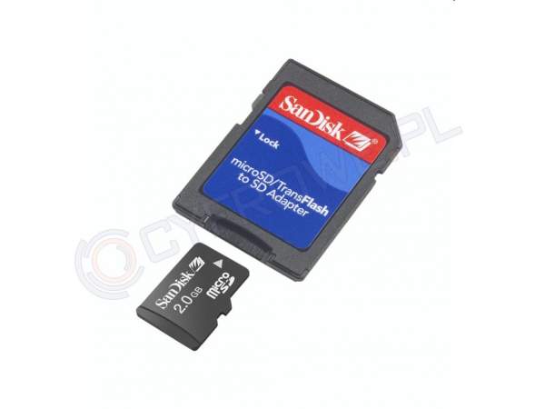 Karta pamięci Sandisk microSD 2 GB + adapter SD