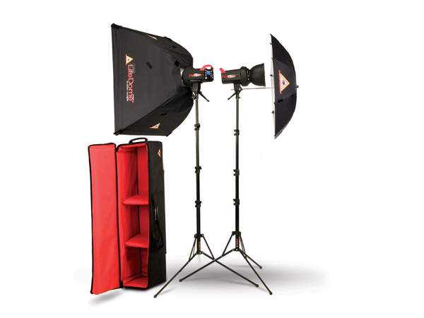 Zestaw lamp studyjnych Photoflex zestaw lamp FlexFlash 400W z softboksem i parasolką