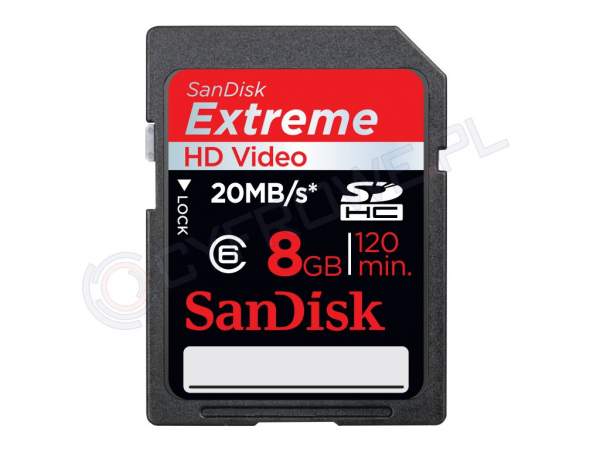 Karta pamięci Sandisk SDHC 8 GB Extreme 20MB/s HD Video