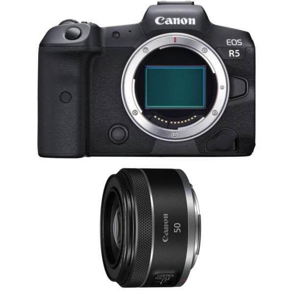 Aparat cyfrowy Canon EOS R5 body + RF 50 F 1.8 STM 