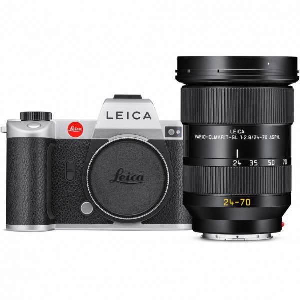 Aparat cyfrowy Leica SL2 srebrny + Vario-Elmarit-SL 24-70 mm f/2.8 ASPH.